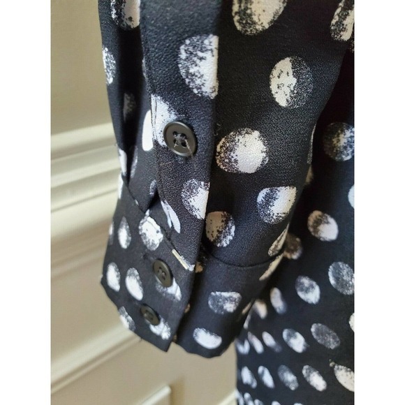 Merona Women's Black Polyester Henleyneck Long Sleeve Casual Knee Length Dress M - Picture 10 of 12